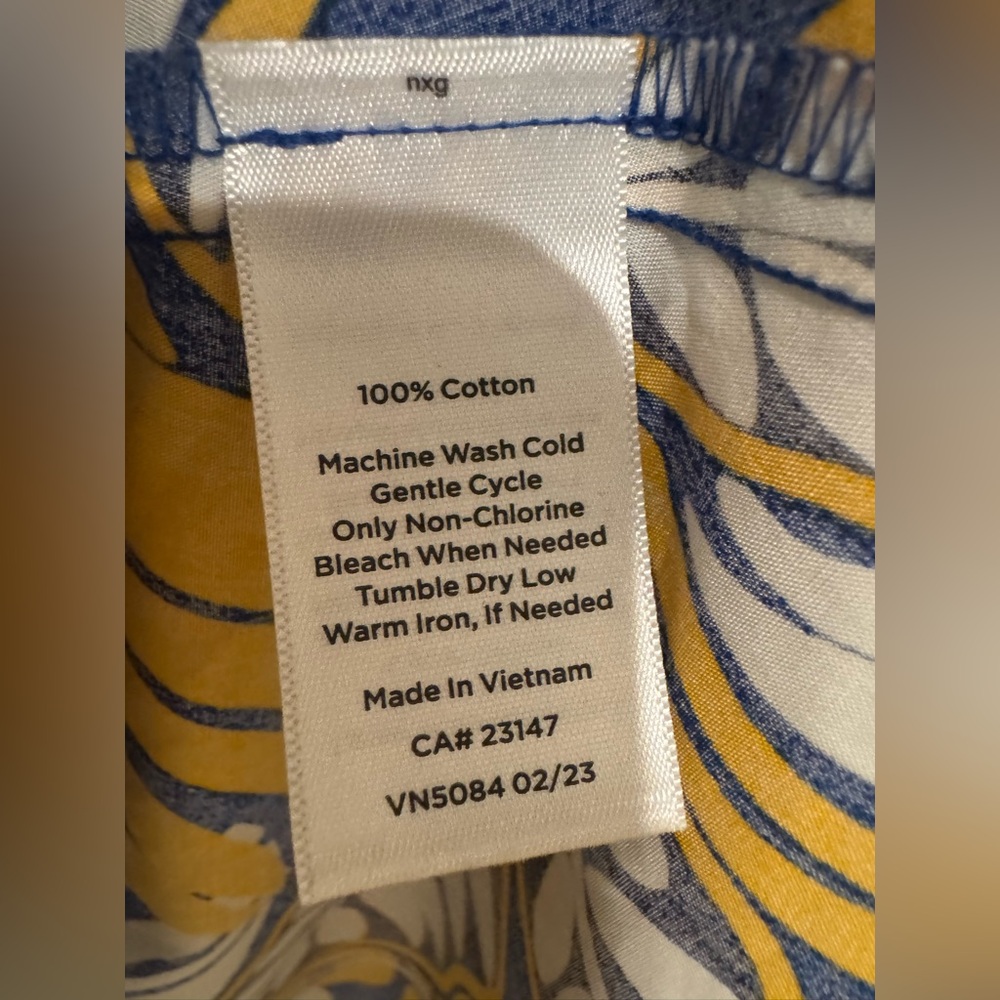 Talbots Poplin Shirtdress Colorblock Leaves | Size 6 | New - Picture 7 of 9